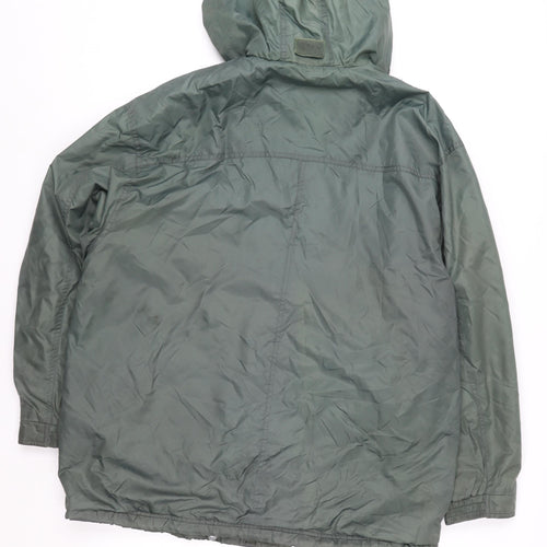 C&A Men's Green M Hooded Windbreaker Jacket Lightweight Outdoor