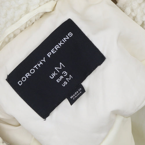 Dorothy Perkins Women's Ivory Long Lined Overcoat Size M