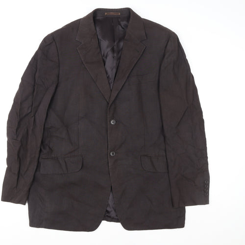 Next Men’s Brown Wool Blazer 42in Classic Fit Single-Breasted Jacket