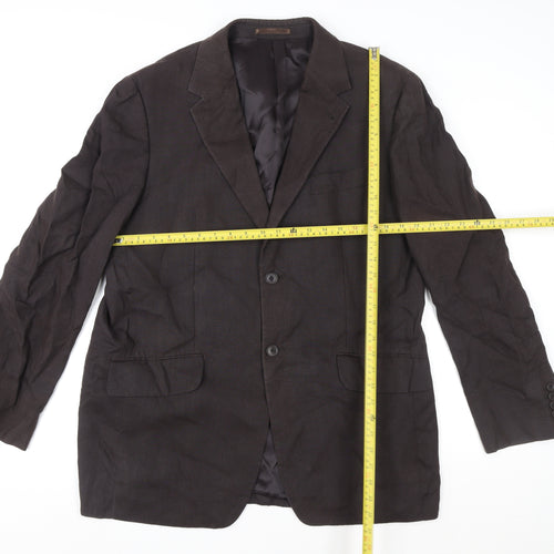 Next Men’s Brown Wool Blazer 42in Classic Fit Single-Breasted Jacket