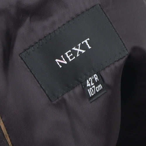 Next Men’s Brown Wool Blazer 42in Classic Fit Single-Breasted Jacket
