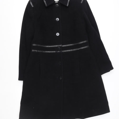 Windsmoor Women’s Black Wool Cashmere Long Coat Size 12 Classic Overcoat