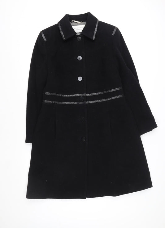 Windsmoor Women’s Black Wool Cashmere Long Coat Size 12 Classic Overcoat