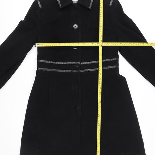Windsmoor Women’s Black Wool Cashmere Long Coat Size 12 Classic Overcoat
