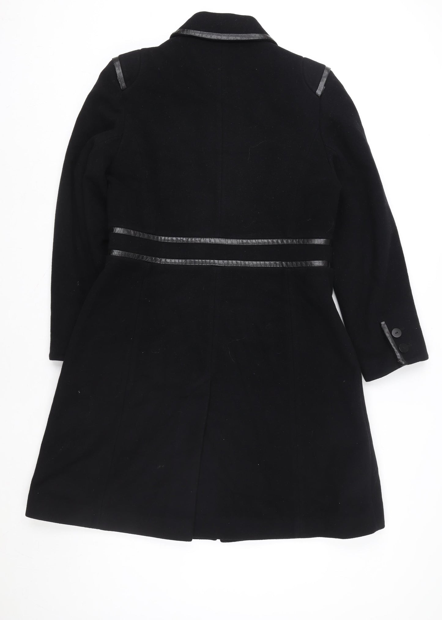 Windsmoor Women’s Black Wool Cashmere Long Coat Size 12 Classic Overcoat