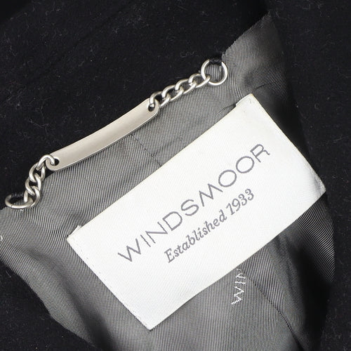 Windsmoor Women’s Black Wool Cashmere Long Coat Size 12 Classic Overcoat