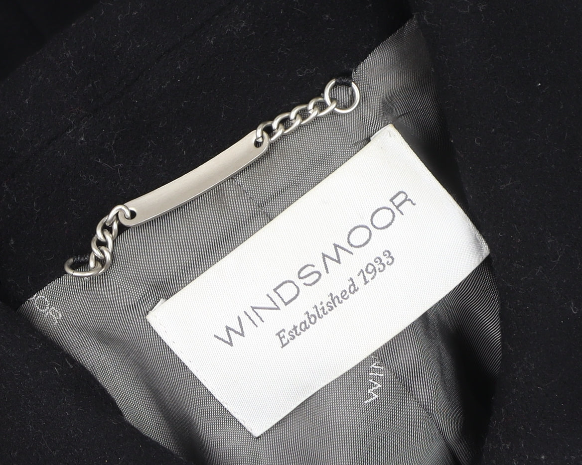 Windsmoor Women’s Black Wool Cashmere Long Coat Size 12 Classic Overcoat