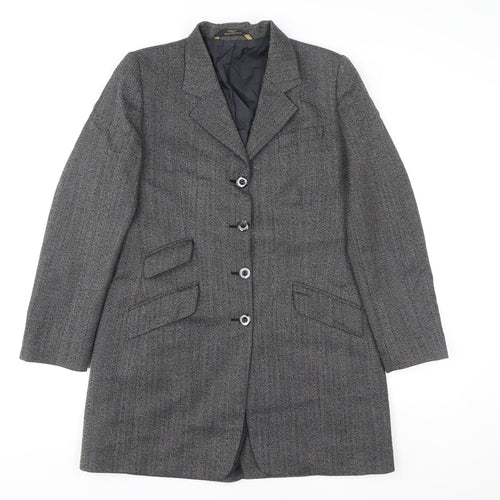 Marks and Spencer Womens Grey Wool Single Breasted Blazer UK 14