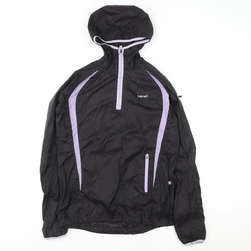 Hind Womens Black Size 10 Lightweight Hooded Windbreaker Jacket