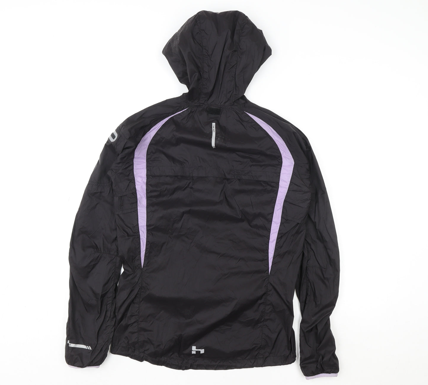 Hind Womens Black Size 10 Lightweight Hooded Windbreaker Jacket