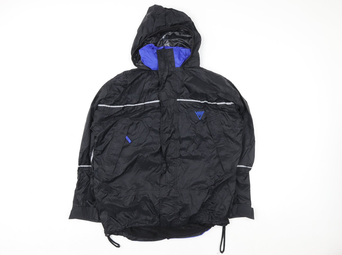 Viga Men's Black XS Hooded Reflective Windbreaker Jacket