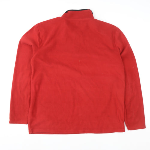 Atlas For Men Red Fleece 1/4 Zip Pullover Sweatshirt Size L