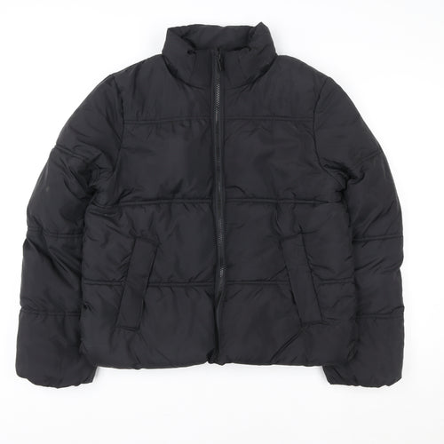 H&M Womens Black Puffer Jacket Size 20 Lined Quilted Winter Coat