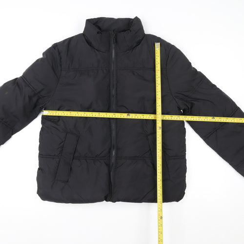 H&M Womens Black Puffer Jacket Size 20 Lined Quilted Winter Coat