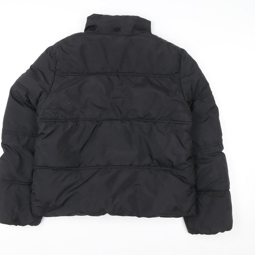 H&M Womens Black Puffer Jacket Size 20 Lined Quilted Winter Coat
