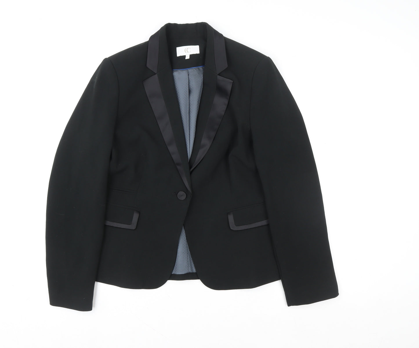 CC Women Black Blazer Size 14 Regular Classic Formal Jacket