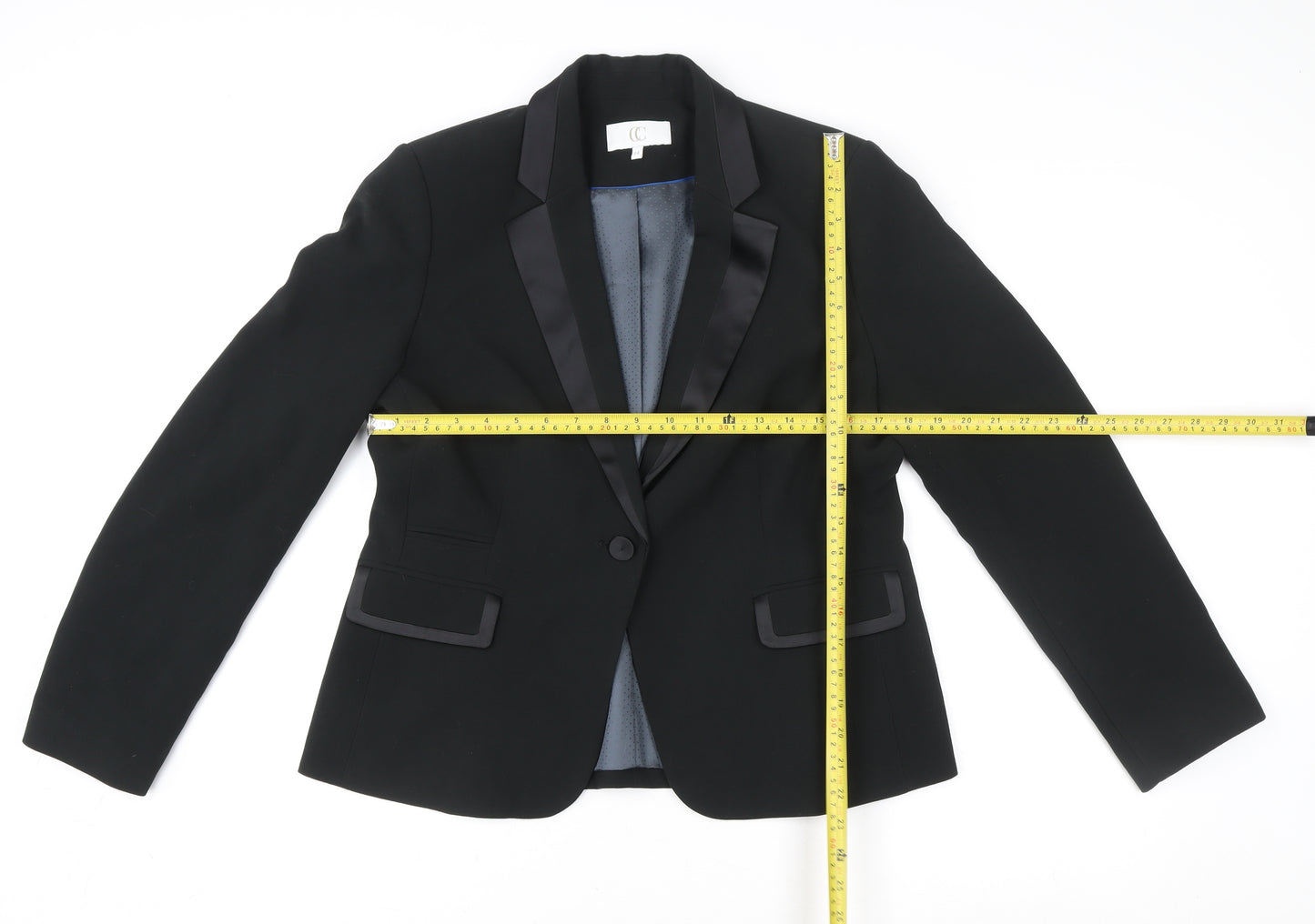 CC Women Black Blazer Size 14 Regular Classic Formal Jacket