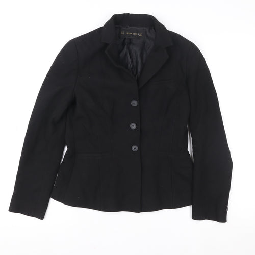 Zara Basic Women's Black Blazer Jacket Size 10 Regular Fit