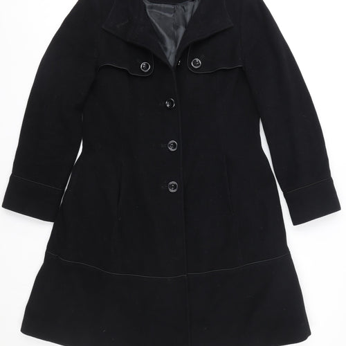 Planet Women’s Black Wool Cashmere Blend Long Coat Size 12