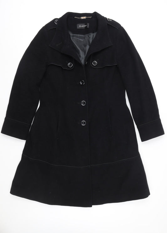 Planet Women’s Black Wool Cashmere Blend Long Coat Size 12
