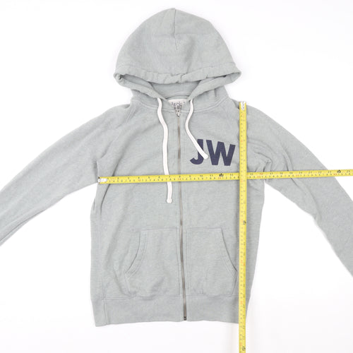 Jack Wills Men's Grey Full Zip Hoodie Size M British Graphic