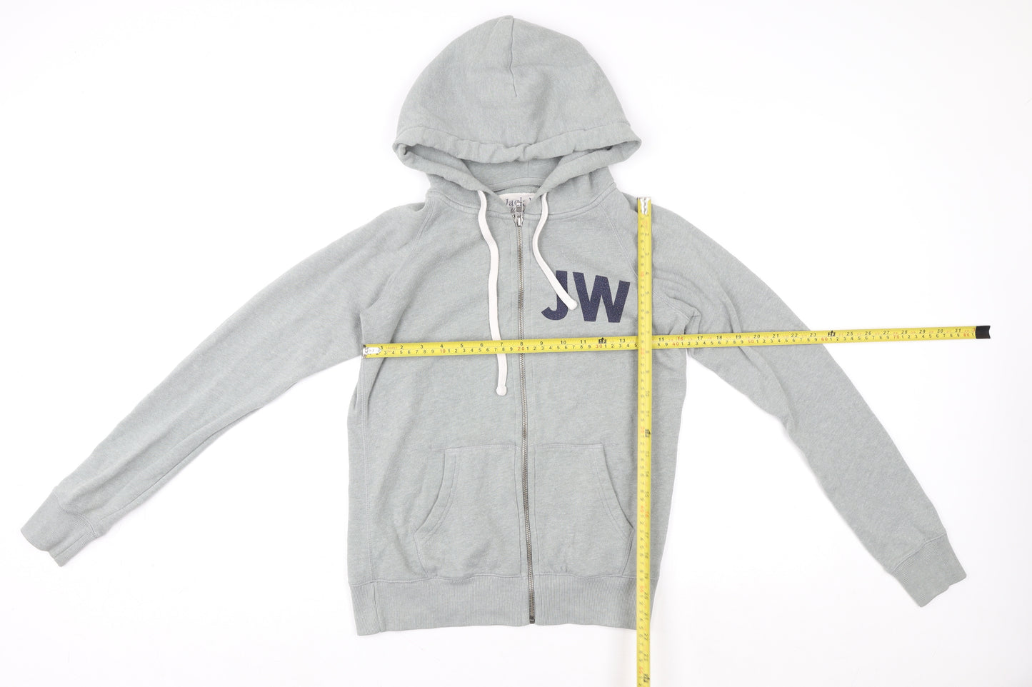 Jack Wills Men's Grey Full Zip Hoodie Size M British Graphic
