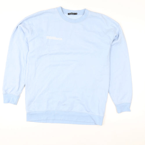 Boohoo Women’s Light Blue Crew Neck Pullover Sweatshirt Size S