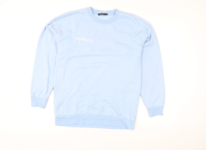 Boohoo Women’s Light Blue Crew Neck Pullover Sweatshirt Size S