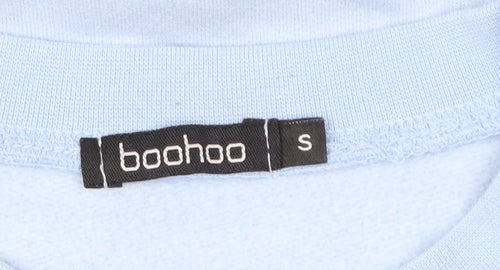 Boohoo Women’s Light Blue Crew Neck Pullover Sweatshirt Size S