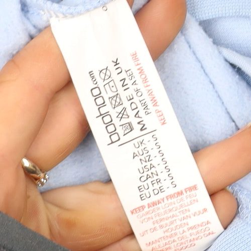 Boohoo Women’s Light Blue Crew Neck Pullover Sweatshirt Size S