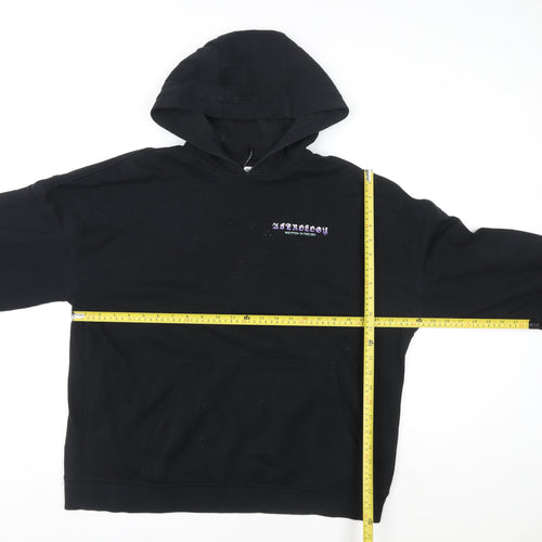 H&M Women Black Astrology Graphic Pullover Hoodie Medium