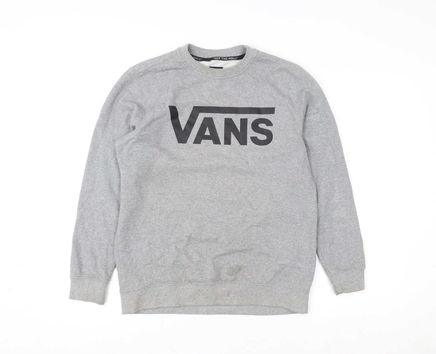 Vans Men's Grey Logo Fleece Pullover Sweatshirt Size L