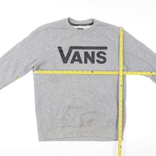 Vans Men's Grey Logo Fleece Pullover Sweatshirt Size L
