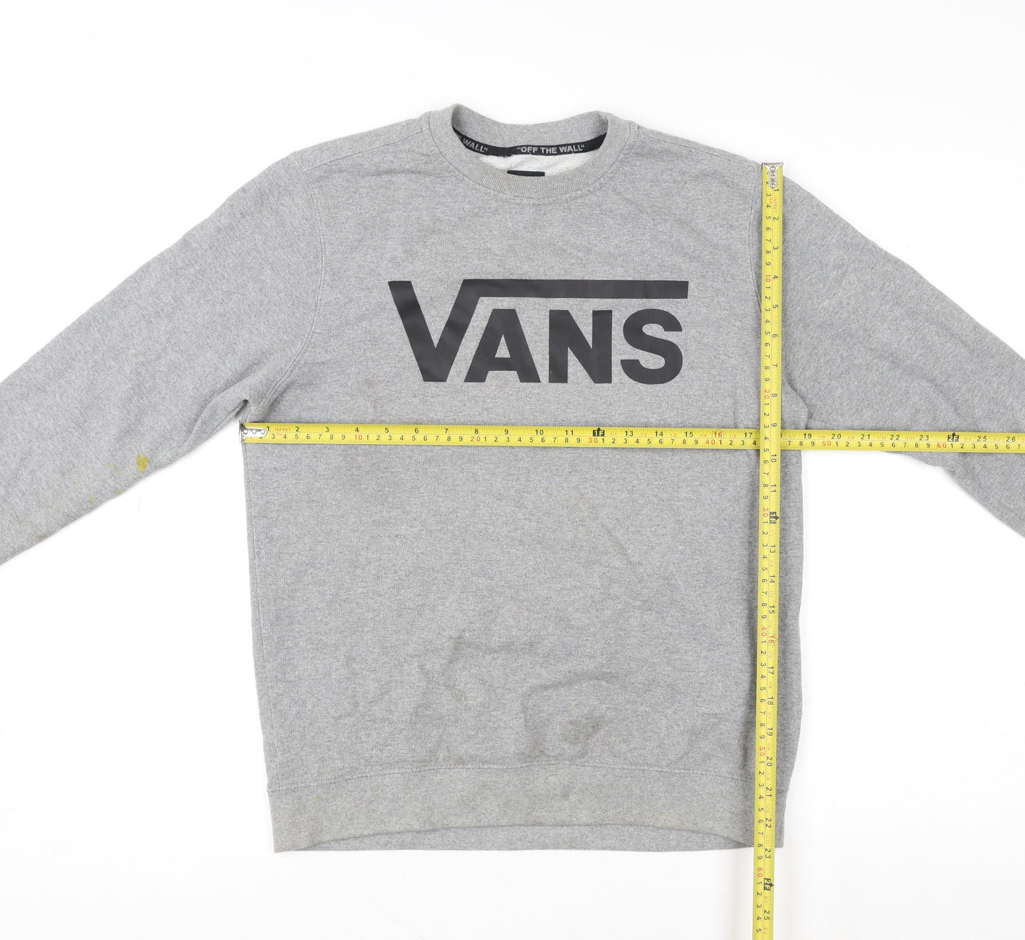 Vans Men's Grey Logo Fleece Pullover Sweatshirt Size L