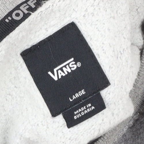 Vans Men's Grey Logo Fleece Pullover Sweatshirt Size L