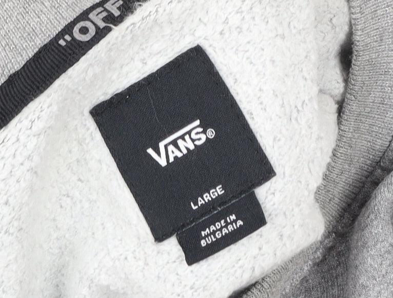 Vans Men's Grey Logo Fleece Pullover Sweatshirt Size L