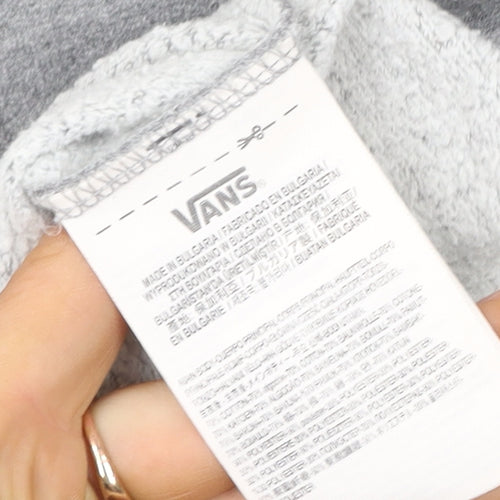 Vans Men's Grey Logo Fleece Pullover Sweatshirt Size L