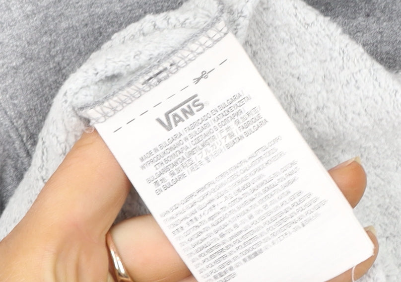 Vans Men's Grey Logo Fleece Pullover Sweatshirt Size L