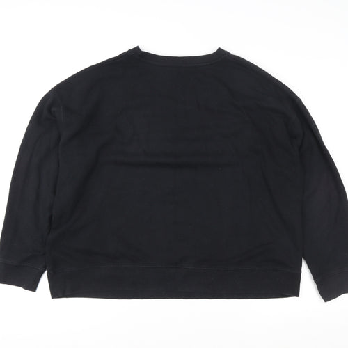 New Look Women's Black L Sweatshirt Crew Neck Graphic 'Midnight Dreamer' 1996 Cotton Blend