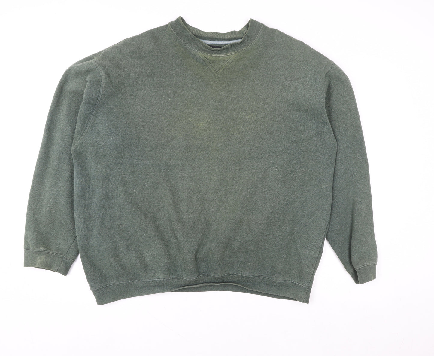 BHS Womens Dark Bottle Marl Green Sweatshirt Large Cotton Blend Casual