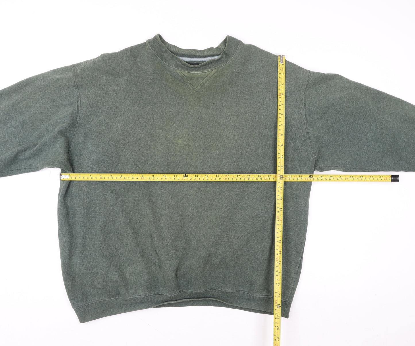 BHS Womens Dark Bottle Marl Green Sweatshirt Large Cotton Blend Casual