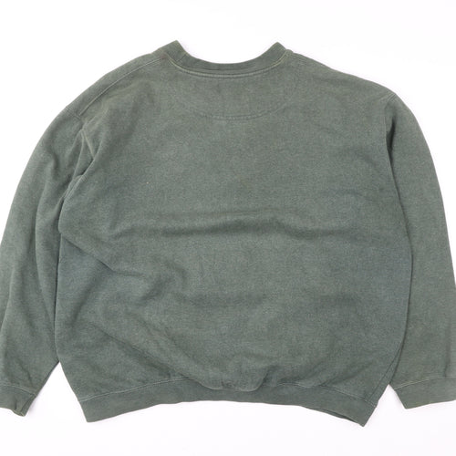 BHS Womens Dark Bottle Marl Green Sweatshirt Large Cotton Blend Casual