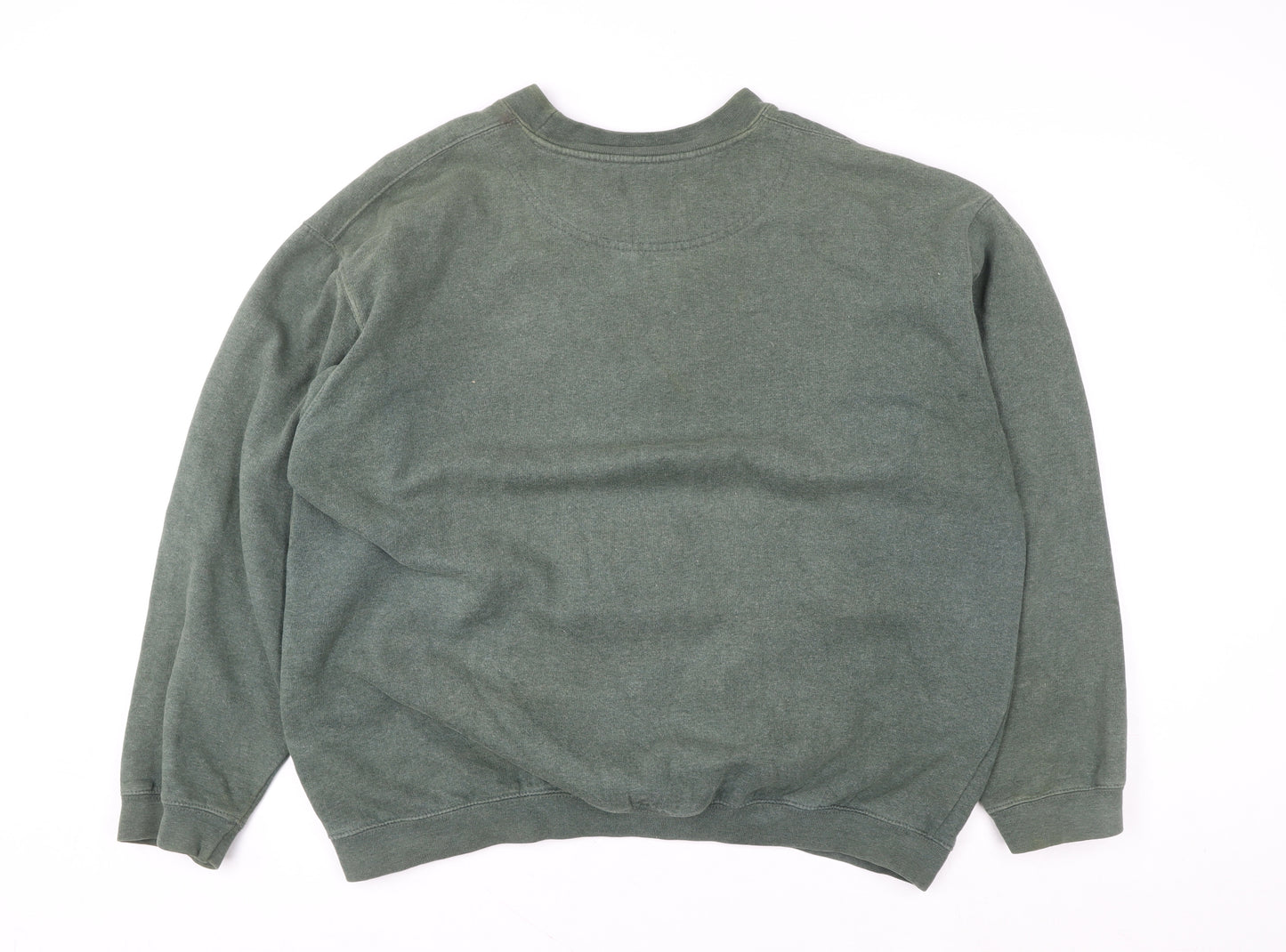 BHS Womens Dark Bottle Marl Green Sweatshirt Large Cotton Blend Casual