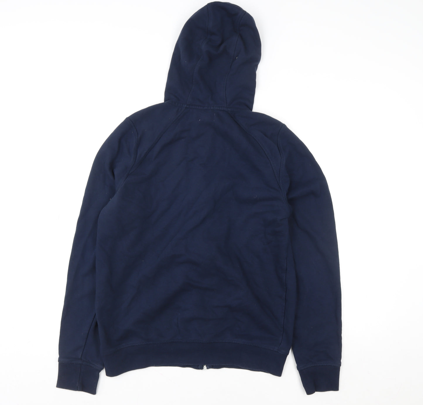JEFF&CO Mens Blue Hooded Full Zip Cotton Blend Jacket M