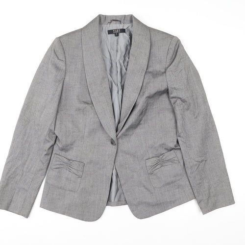 Alex Marie Grey Single-Breasted Women's Blazer Size 10 UK Classic Fit