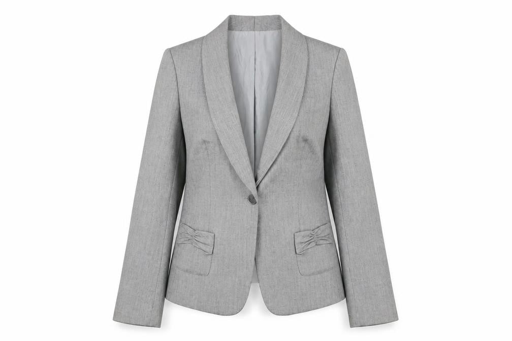 Alex Marie Grey Single-Breasted Women's Blazer Size 10 UK Classic Fit