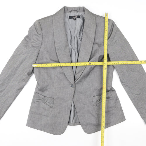 Alex Marie Grey Single-Breasted Women's Blazer Size 10 UK Classic Fit