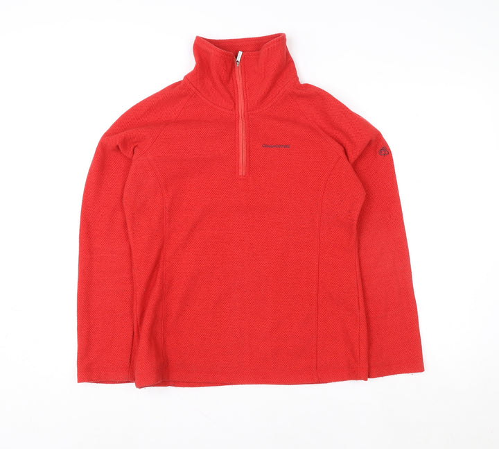 Craghoppers Men's Red Half Zip Fleece Sweatshirt Size 10 Regular Fit