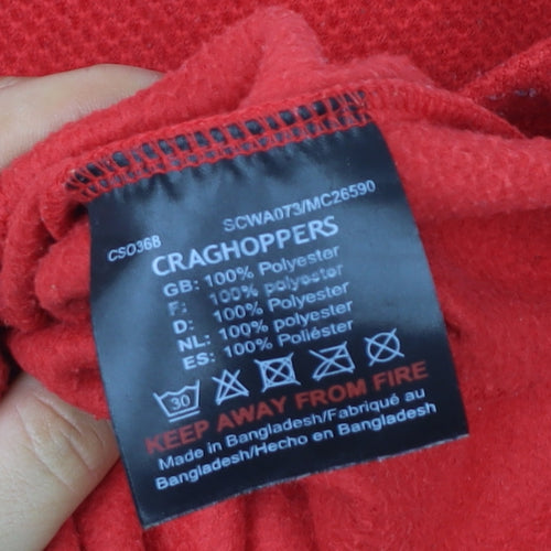 Craghoppers Men's Red Half Zip Fleece Sweatshirt Size 10 Regular Fit