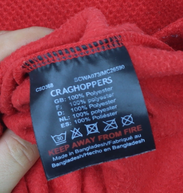 Craghoppers Men's Red Half Zip Fleece Sweatshirt Size 10 Regular Fit